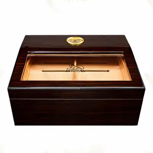 Modern Oem High-end sedir ahşap masaüstü humidor puro kutusu özel puro kutuları toptan