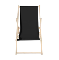Prix usine en bois lune chaise de plage chaise longue pliable Oxford tissu 120kg capacité jardin mobilier d'extérieur