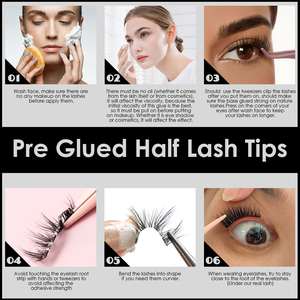 Cils courbés sans bande pré-collés, demi-cils à presser, auto-adhésifs, effet volumineux <span class=keywords><strong>Manga</strong></span>, taille personnalisée, boîte magnétique, vente en gros Europe - Product Image 5
