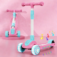 Trottinette à Roues Multifonctionnelle de Haute Qualité pour Enfants Trottinette à Pédales pour Enfants 3 en 1 Trottinette Électrique à Trois Roues en PU