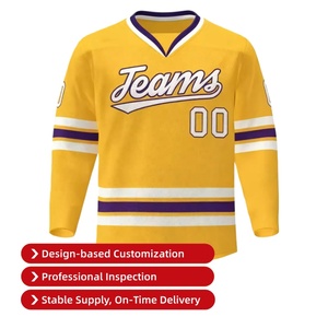 Camiseta de hockey en línea de hielo sublimada única, ropa deportiva bordada con logotipo personalizado, camiseta de entrenamiento, camisetas de estilo impreso OEM <span class=keywords><strong>y</strong></span> ODM - Product Image 1