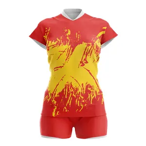 combination sleeveless fire wholesale womens volleyball jersey design 84% polyester template