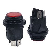 Interrupteur à bouton-poussoir rond 16A250V AC T105 25mm IP67 RL5-1P21/N ON-OFF avec verrouillage et voyant rouge, étanche