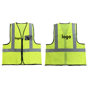 Gilet de sécurité en maille jaune fluorescente imperméable de classe 2 ANSI avec logo personnalisé CITICITY, fermeture éclair, bandes réfléchissantes, poche transparente pour carte d'identité - Product Image 5