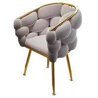 Günstiger Hot Sell Velvet Moderner Einzels ofa stuhl mit goldenem Metall bein