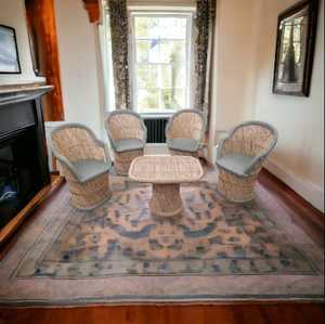 ชุดโซฟาหวาย4ตัวพร้อมโต๊ะชุดโซฟาโรงแรมเฟอร์นิเจอร์ห้องรับแขกสไตล์โมเดิร์นหรูหราทันสมัย - Product Image 5