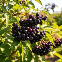 Fabrieksleverancier Voedingsmiddelkwaliteit Natuurlijk Zwarte Vlierbessen Kruidenextract Poeder 25% Anthocyanen Vacuüm verpakt Trommel CAS 84603-58-7