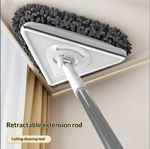 Herramienta Mágica para Limpieza de Vidrios, para Uso Doméstico, Ventanas de Altura, Doble Cara, Manos Libres, Acero Inoxidable, Autoescurrible, Mopa Triangular - Product Image 1