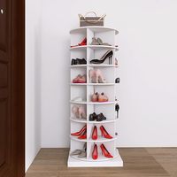 Meuble à Chaussures Pivotant à 360° à 7 Étages, Peut Accueillir Jusqu'à 28 Paires, pour la Maison, le Magasin de Chaussures ou comme Étagère de Présentation