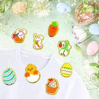 Patchs en chenille 3D personnalisés à thermocoller, broderie de dessin animé Lapin de Pâques avec matériaux écologiques pour chapeaux