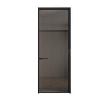 Porte battante moderne en alliage d'aluminium pour intérieur, insonorisée, avec verre, pour chambre, salle de bain ou toilettes, fonction imperméable