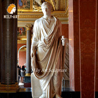 Estatua de Mármol del Emperador Augusto, Escultura de Octaviano César, Tallada a Mano, Estilo Europeo, en Venta