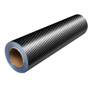 Source factory Auto carbon fiber car wrap vinyl film 3D carbon black(no channel) vinyl car wrap roll for car body protection