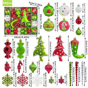 Décorations de Noël européennes et américaines sur le thème du Grinch, boule de Noël peinte, boîte cadeau, monstre vert elfe, ornements suspendus pour sapin de Noël - Product Image 5
