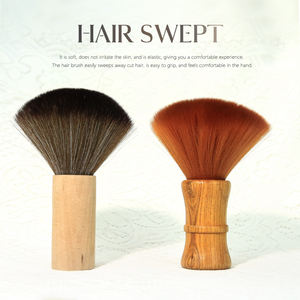 Cepillo de plumero para cuello, limpieza Facial, cepillo cosmético para el cabello, cerdas suaves para salón, mango largo de madera, herramientas de limpieza de cabello roto - Product Image 3