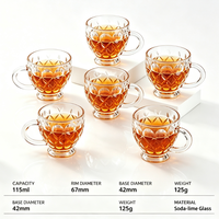 Qixiang Six Sets Golden Cup Beads Point Money Tea Mugs Design Moderne Verre Sodium Calcium Réutilisable pour Infuser le Thé et Décoration Intérieure