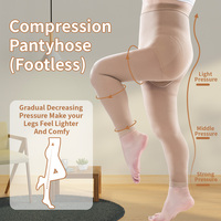 Collants de compression médicaux sans pieds pour femmes, confortables, respirants, unis, 20-30 mmHg, écologiques, antibactériens, tricotés