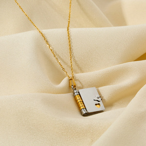 Collier personnalisé avec gravure au laser, collier en acier inoxydable imperméable et anti-ternissement, collier pour femme - Product Image 4