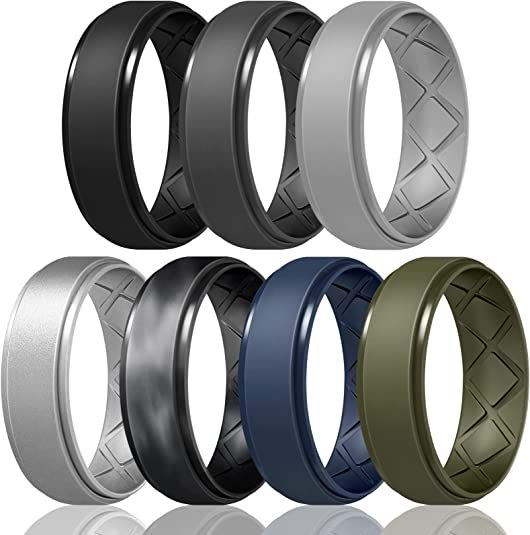 OEM Fashion Design Finger Ring Medical Grade Breathable Custom Silicone Rings for Men