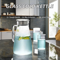 Théière de bouilloire froide de grande capacité en verre borosilicaté élevé pour pot de boisson de jus pour le thé et le café