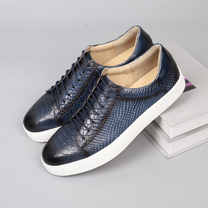 Men's Leather <b>Lace</b>-up Boat Shoes Round Toe Animal Print <b>White</b> Sole Comfortable All Seasons Casual Shoes - Product Image 3