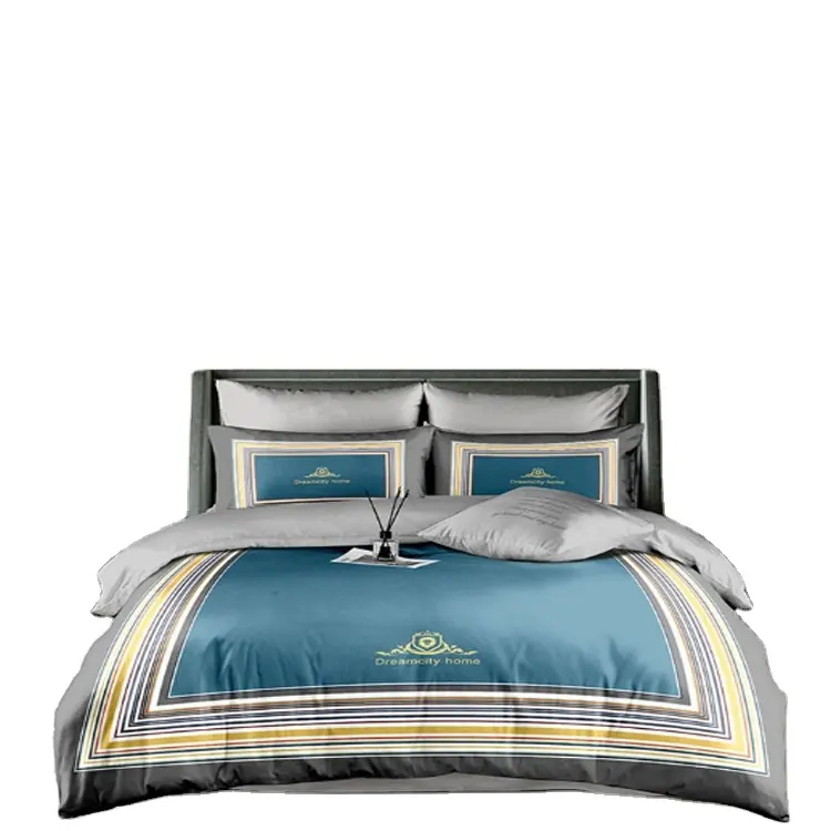 Washable skily satin bedding set microfiber fabric comforter set bedding 4 piece with 2 pillowcases king size