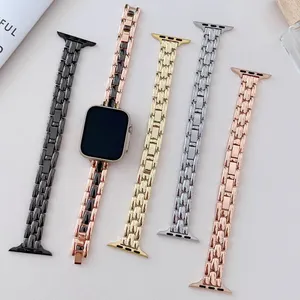 Metal Beads Wristband for iWatch Series 7 se 6 5 4 3 2 1 Stainless Steel Strap Bracelet for Apple Watch Bands 44mm 42mm 40mm