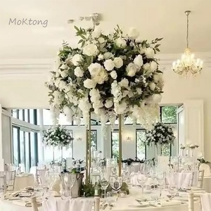 Nueva Llegada Marfil y Verde Centro de Mesa Flores Bolas de Flores Verdes Decoraciones de Boda Bola de Flores Artificiales Verde y Blanco - Product Image 1