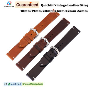 Correa de Reloj de Cuero Genuino de Vaca Retro de 18mm 19mm 20mm 21mm 22mm 24mm, Accesorios para Relojes Inteligentes - Product Image 1