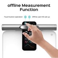Balance connectée intelligente à 8 électrodes pour l'analyse de la composition corporelle, avec verre trempé, capacité 180 kg, pour usage personnel dans la salle de bain