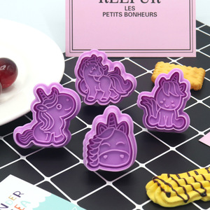 4 khuôn cắt bánh quy hình kỳ lân màu tím sáng tạo, có thể tùy chỉnh hình dạng và màu sắc, dùng cho nhà bếp - Product Image 3