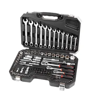 FIXMAN 111 Pieces Chrome Vanadium Mechanic Repair Socket Spinner Hand Tool Kit Set