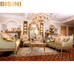 BISINI di Lusso In Legno Intagliato Reale A Tre Posti Divano Sedia, Del Fiore Del Ricamo Divano In Tessuto Set di Mobili per la Casa - Product Image 6