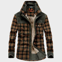 Nouveau Manteau Veste Chemise Homme 2025 en Velours Épais Manches Longues à Boutons Col Revers Motif Carreaux Coton Décontracté Tendance Polaire