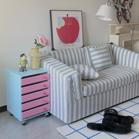 American Pastoral Country-Stil Double Fabric Sofa; Nordic Simple Small-Size-Stoff-Sofa für Wohnzimmer und Schlafzimmer