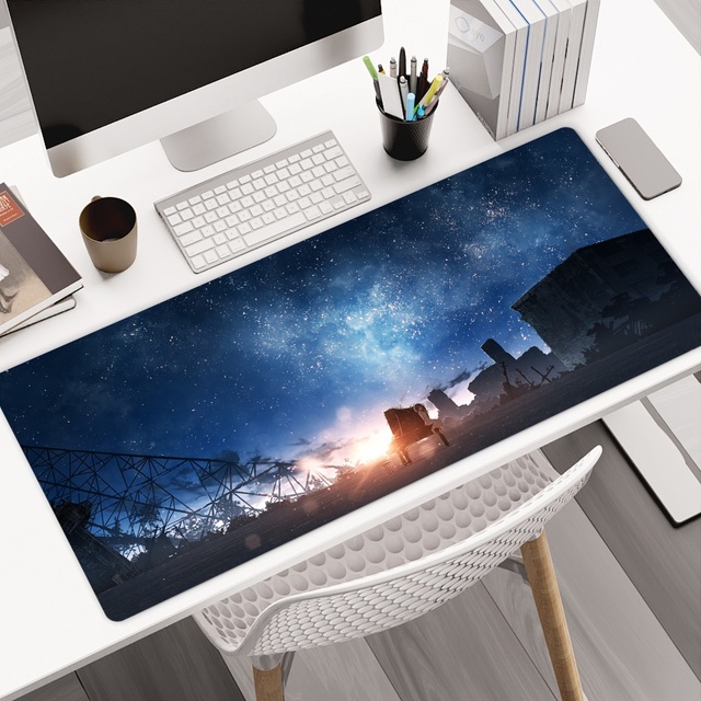 Custom Print Fantasy Night Starry Blue Sky Water Resistant Natural Rubber Base XL Large Smooth Surface RoHS Certified Gaming