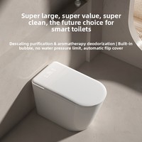 WC intelligent à bidet automatique en céramique avec siphon, vente flash, montage au sol, rond, télécommande incluse, siège chauffant, salle de bain