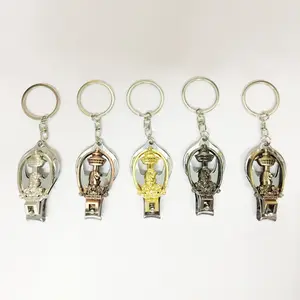 סיטונאי לוגו מותאם אישית נייד אבץ סגסוגת נייל גוזז ציפורניים Keychain חותך Merlion keychain