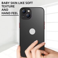 Antichoc Mince Mat Cas Pour iPhone16 15 14 13 12 11 Pro Max XR XS 8 Plus Mini Silicone Pare-chocs Clair Dur PC Housse De Protection