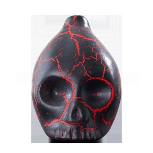 Silbato Azteca de Calavera Agrietada, Hecho a Mano de Arcilla, con Sonido de Grito de Fantasma, Multicolor, Regalo de Halloween con Cordón y Bolsa de Almacenamiento - Product Image 1