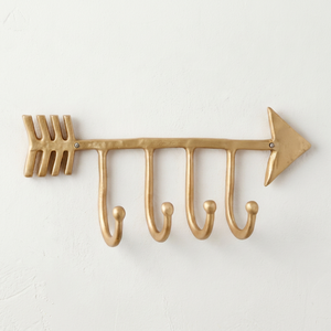Gancho de Pared Metálico Premium Golden Arrow con Acabado Pulido Espejo y Diseño Elegante, Perfecto para Decoración del Hogar con Estilo - Product Image 1