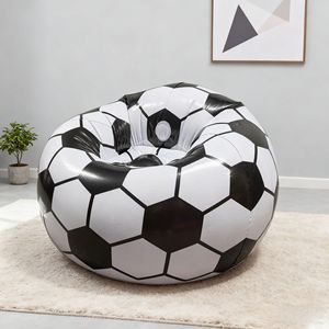Inflatable Soccer <b>Sofa</b> 105x105x70cm Adult Indoor Outdoor <b>Bean</b> <b>Bag</b> Chair Black White Design - Product Image 4