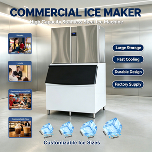 High Productivity 1 Ton Commercial <b>Ice</b> Cube Maker 1000kg Stainless Steel <b>Machines</b> for Business Restaurant Stainless Steel <b>Ice</b> Ma - Product Image 1
