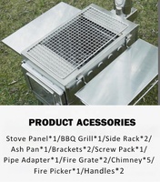 Poêle à bois électrique Portable, pour l'extérieur, pour Camping randonnée, sac à dos, brûleur en acier inoxydable, poêle pliante de Camping, combustion du bois