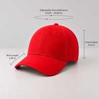 Casquette de baseball 6 panneaux 100 % acrylique, réglable avec fermeture auto-agrippante, visière courbée unie, broderie de logo personnalisée, impression, OEM, vente en gros