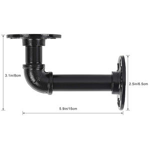 झा-मैक् औद्योगिक विंटेज शैली लोहे के पाइप कोष्ठक भारी शुल्क दीवार घुड़सवार फ्लोटिंग पाइप शेल्फ ब्रैकेट - Product Image 3