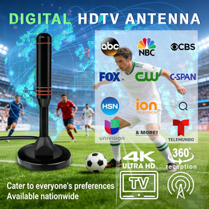 <span class=keywords><strong>Antenne</strong></span> intérieure longue portée de plus de 400 milles avec amplificateur de signal et Smart Pass - Compatible avec toutes les téléviseurs 4K 1080p - <span class=keywords><strong>Installation</strong></span> facile - Product Image 2