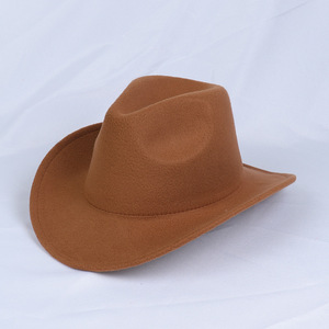 Sombreros de Fieltro para Niños y Niñas de 54 cm, Sombreros Fedora de Ala Ancha para Otoño e <span class=keywords><strong>Invierno</strong></span>, Sombrero de Vaquero Occidental para Niños - Product Image 2