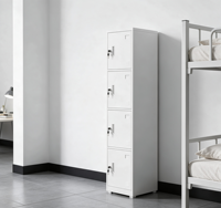 Casier métallique à 4 niveaux, armoire de rangement en acier verrouillable à 4 portes, casier vertical à compartiments individuels pour salle de sport et salle des employés