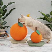 Balle à gratter pour chat en sisal orange, forme de fruit, jouet interactif pour chat d'intérieur
